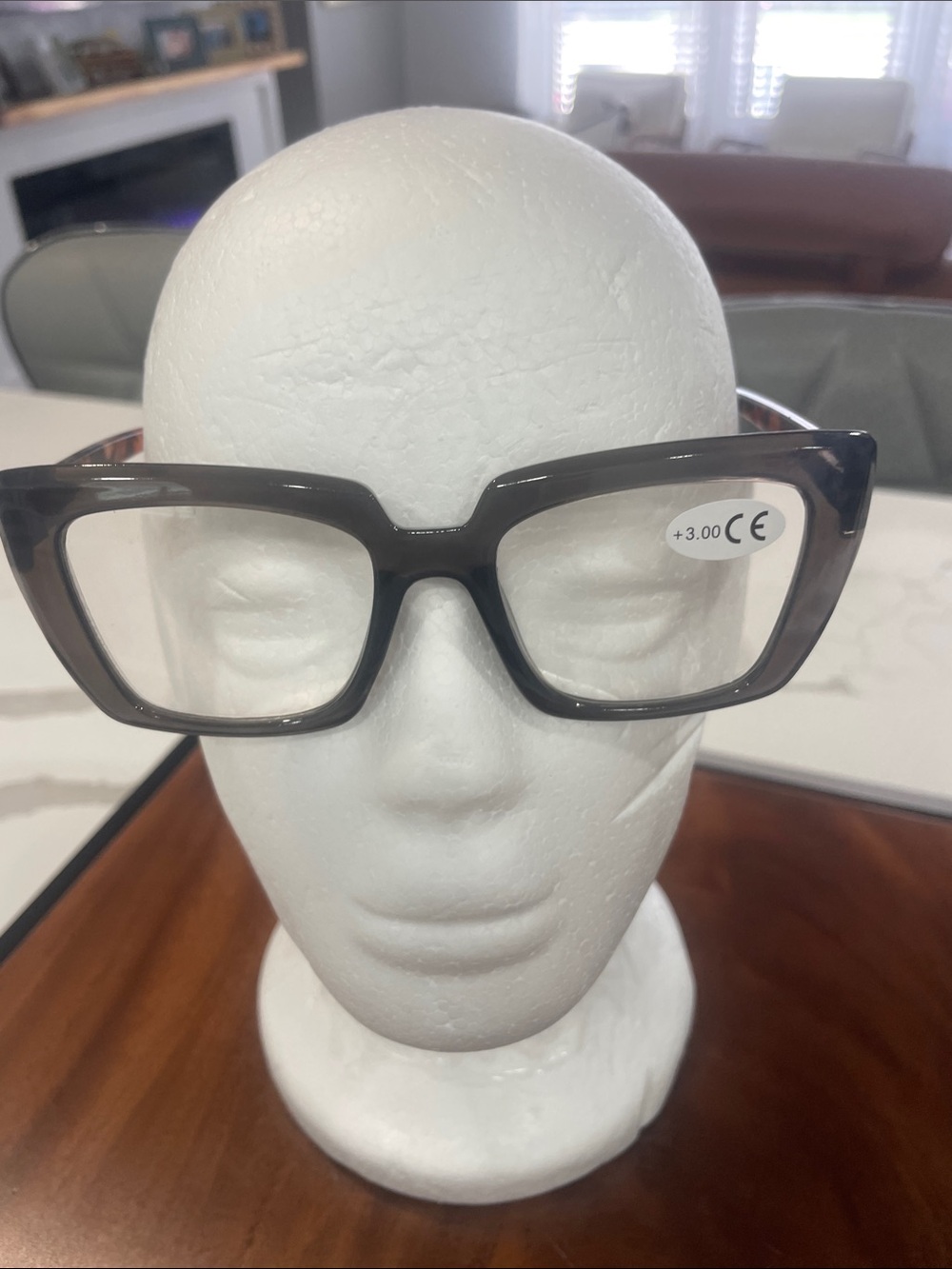 Bold Oversized Square Reading Glasses in Gray